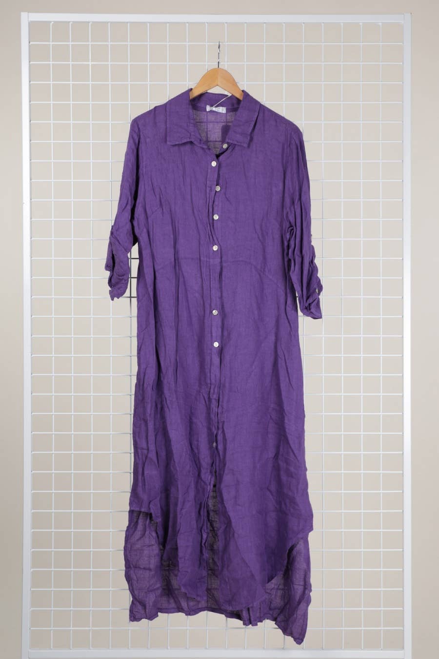 la maison des fibres naturelles - Wholesale Button Down Shirt - Women's - Long shirt dress 68036 100% LINEN67