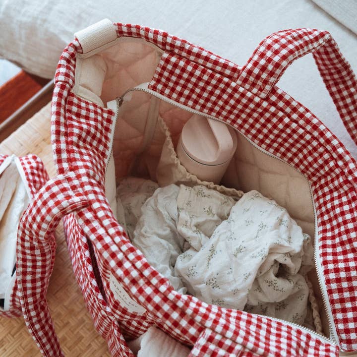 Dans le sac - Wholesale Diaper Bag - Baby - Organic cotton diaper bag - Gingham collection10