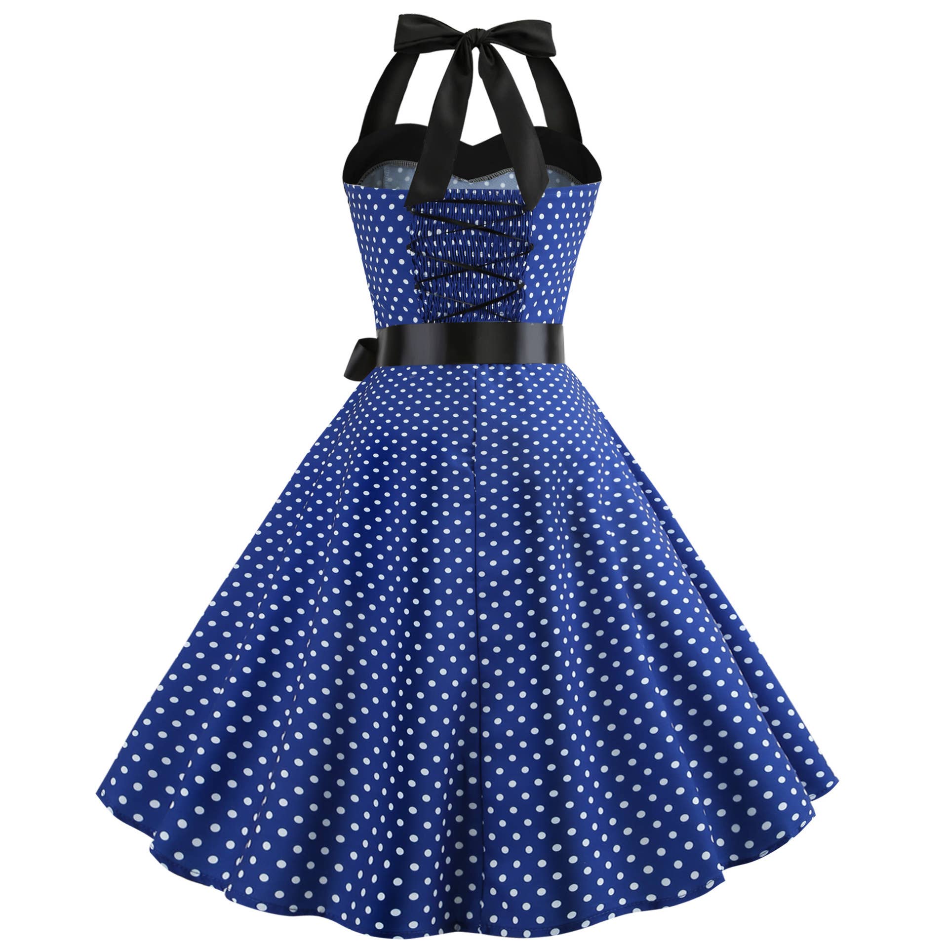 Rosa Clothing - Wholesale Dress - Women's - Vintage Polka Dot Halter Dress10