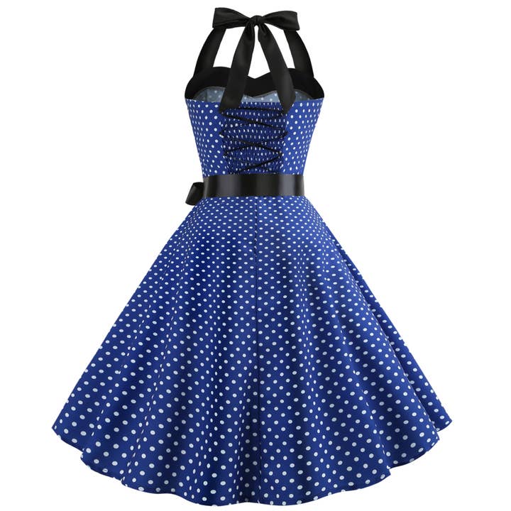 Rosa Clothing - Wholesale Dress - Women's - Vintage Polka Dot Halter Dress10