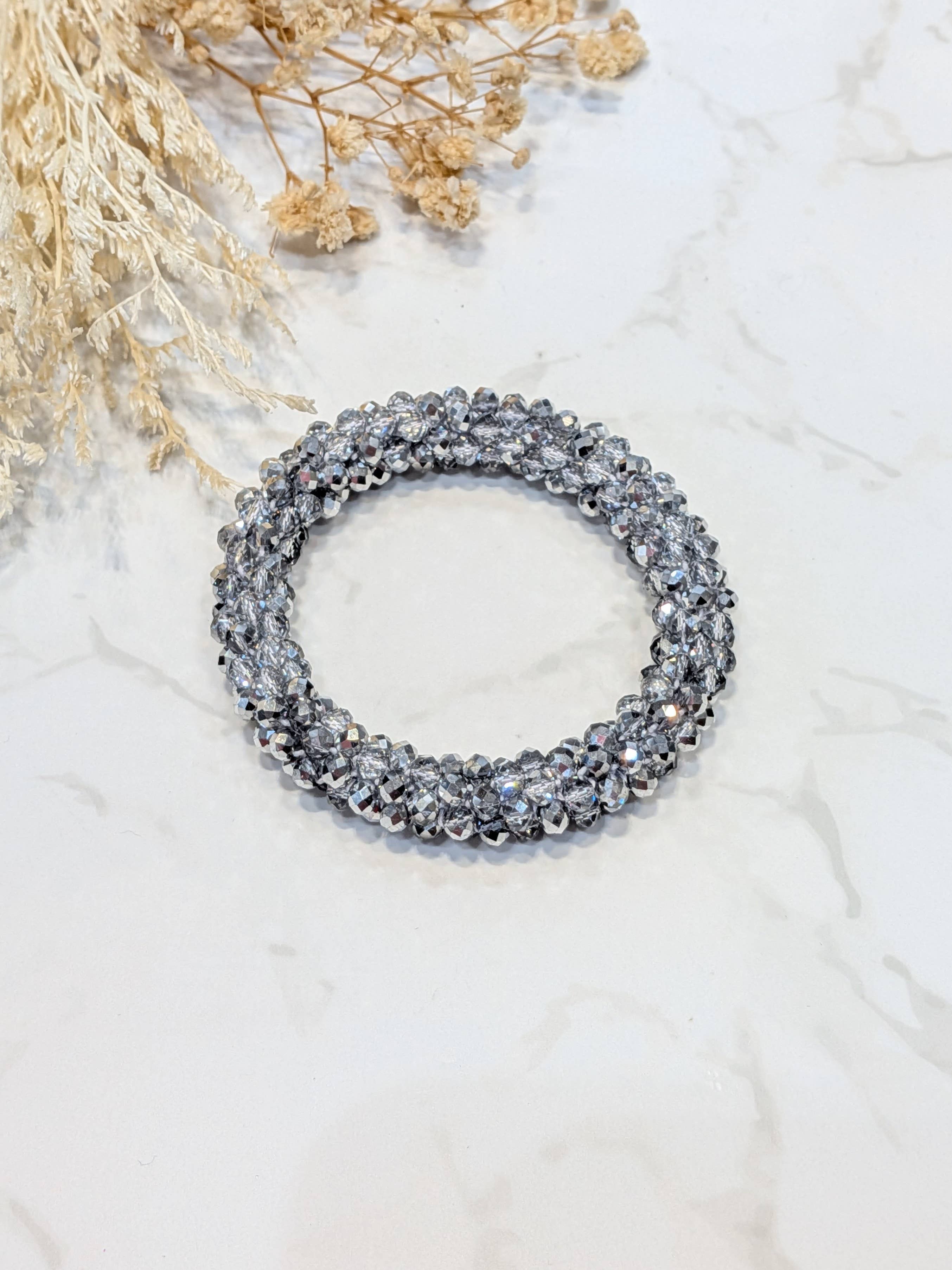 LOLO & YAYA - Wholesale Link & Chain Bracelet - White-tone crystal effect bracelet4