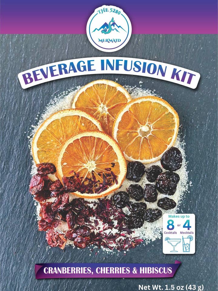 Kit d'infusion de boisson MINI Canneberge, Cerise, Hibiscus ; Vodka, Rhum, Gin ou Saké non filtré pour la vente par The 5280 Mermaid