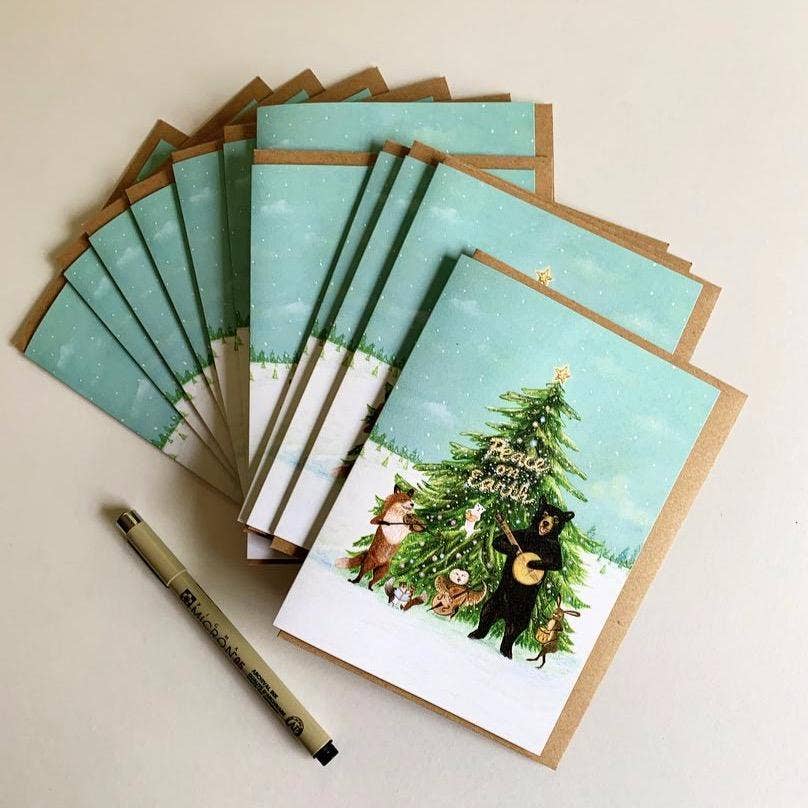 Jahna Vashti – wholesale Julkort – "Fred på jorden" Boxade julkort / Set om 6 eller 120