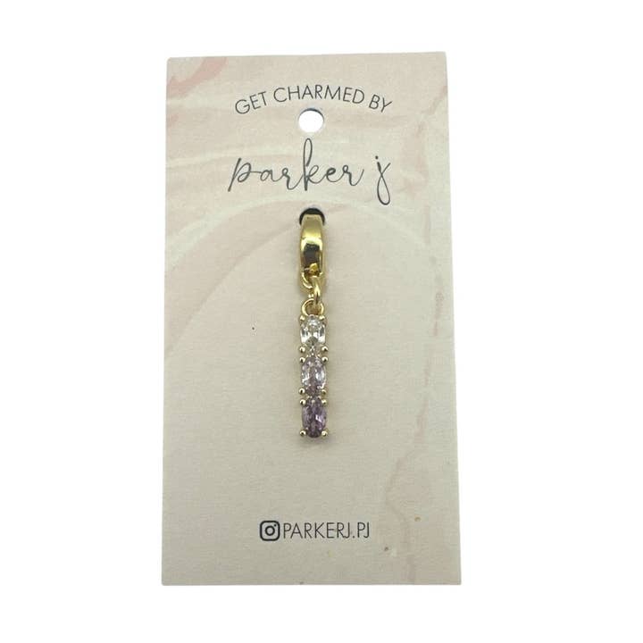 Lilla CZ Trio Charm for engroshandel hos Parker J Jewelry & Charm Bar