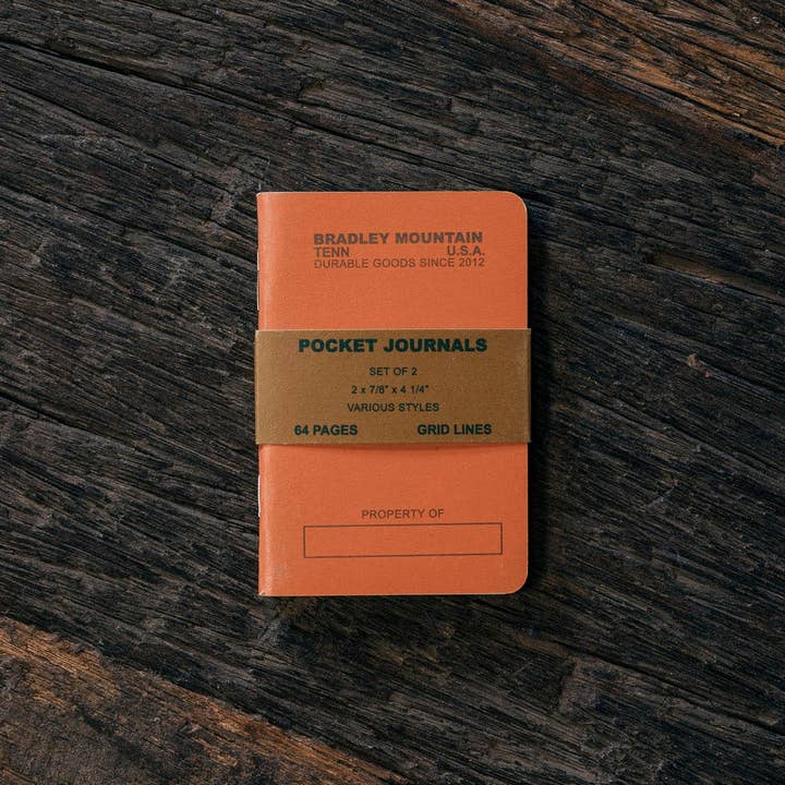 Pocket Journals - Orange - 2-Pack for wholesale by Bradley Mountain