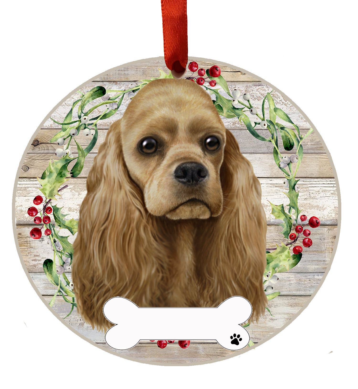 E&S Pets - Wholesale Ornament - Cocker Spaniel Dog Ceramic Wreath Ornament0
