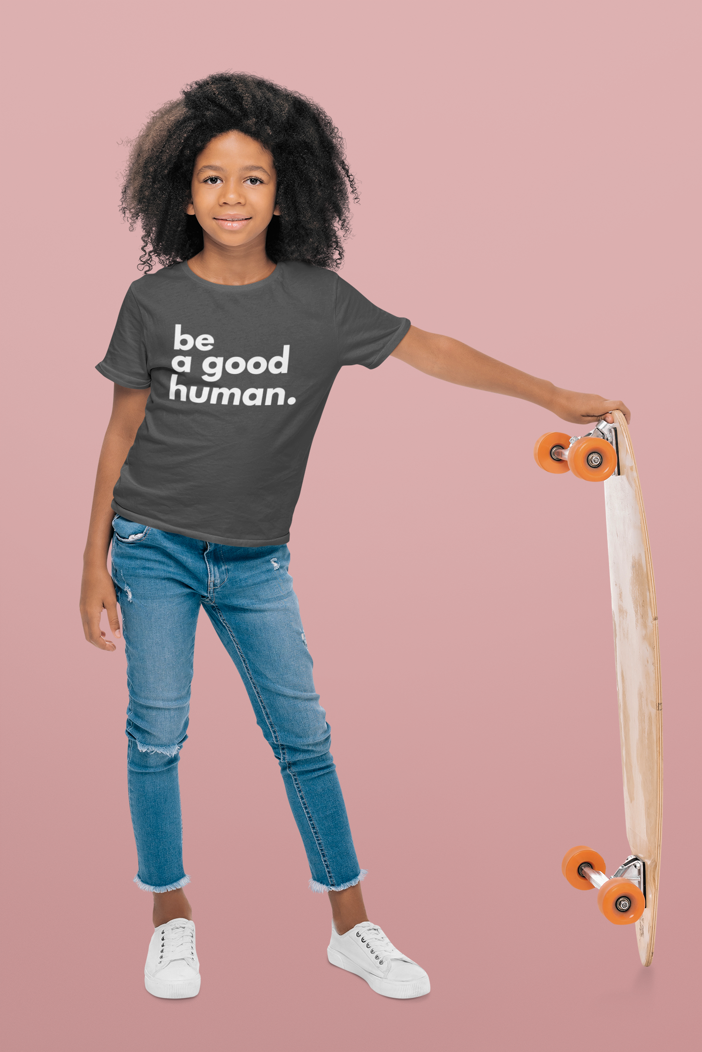 Design Carolinas - Wholesale Screen Printed T-Shirt - Kids - Be a Good Human - Positive Message Kid's T-Shirt4
