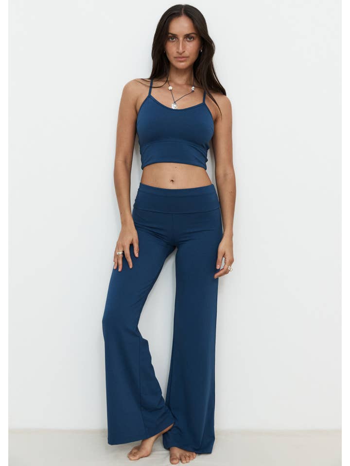 Pinky & Kamal - Wholesale Pants - Women's - Full Length Yin Flare - Indigo - Organic Cotton/Bamboo