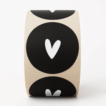 Stickers | 250 op rol | Hartje | Zwart voor wholesale door Liefz