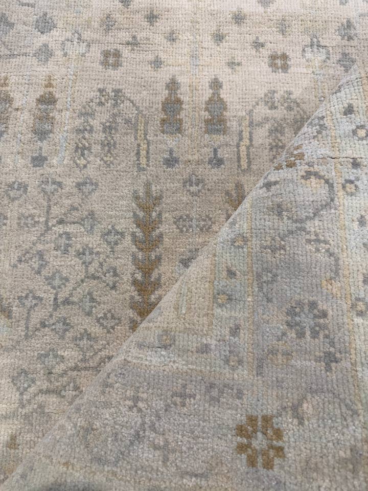 Sally 4x6.3 Cream Hand-Knotted Oushak for wholesale by Banana Manor Rug Co.