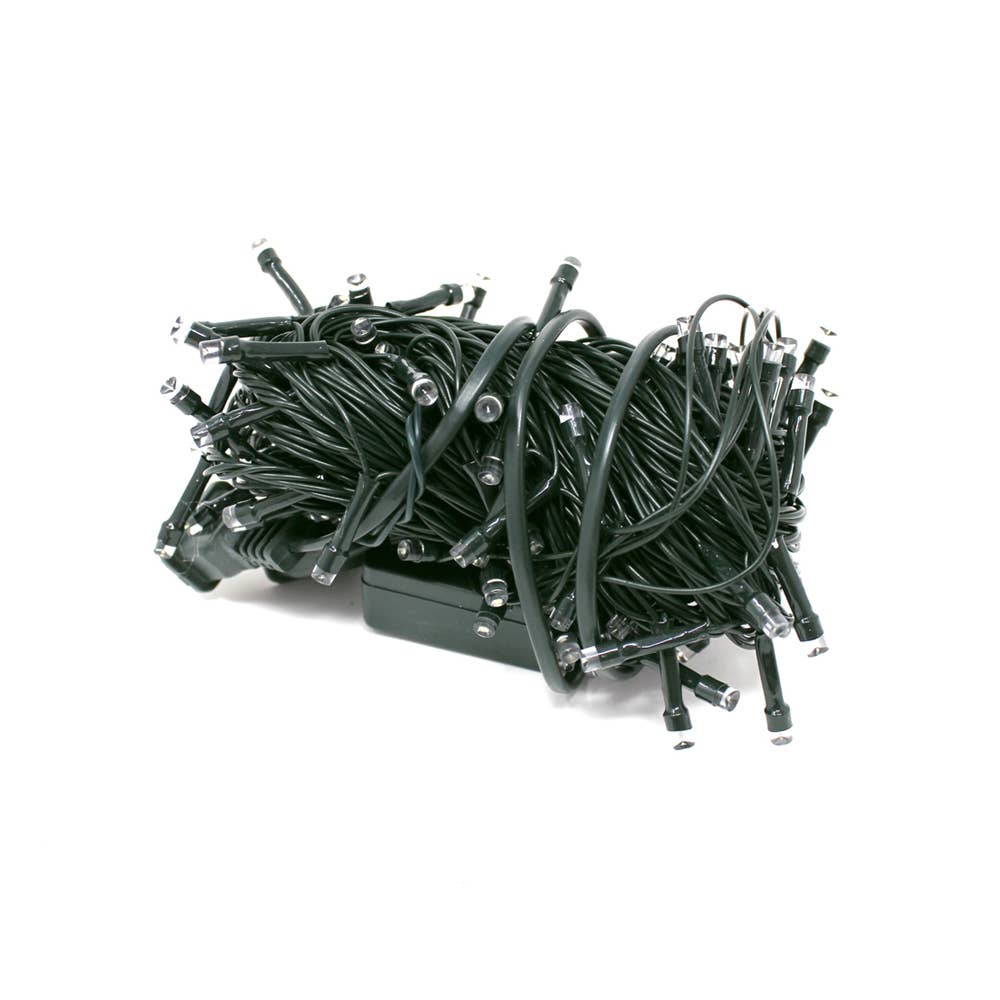 100 LED Green Cable String Christmas Lights,  Warm White for wholesale on Faire3