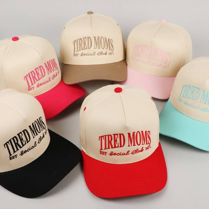 Fashion City - Wholesale Trucker Hat - Women's - Tired Moms EST Social Club 24/7 Embroidery Cap23