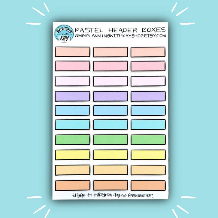 Pastel Header Boxes for wholesale by Planning With Kay