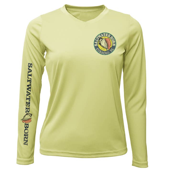 Saltwater Born – wholesale Screen printed t-shirt – Women′s – Curaçao, Netherlands Kraken Women's Long Sleeve UPF 50+ Dry-Fit Shirt