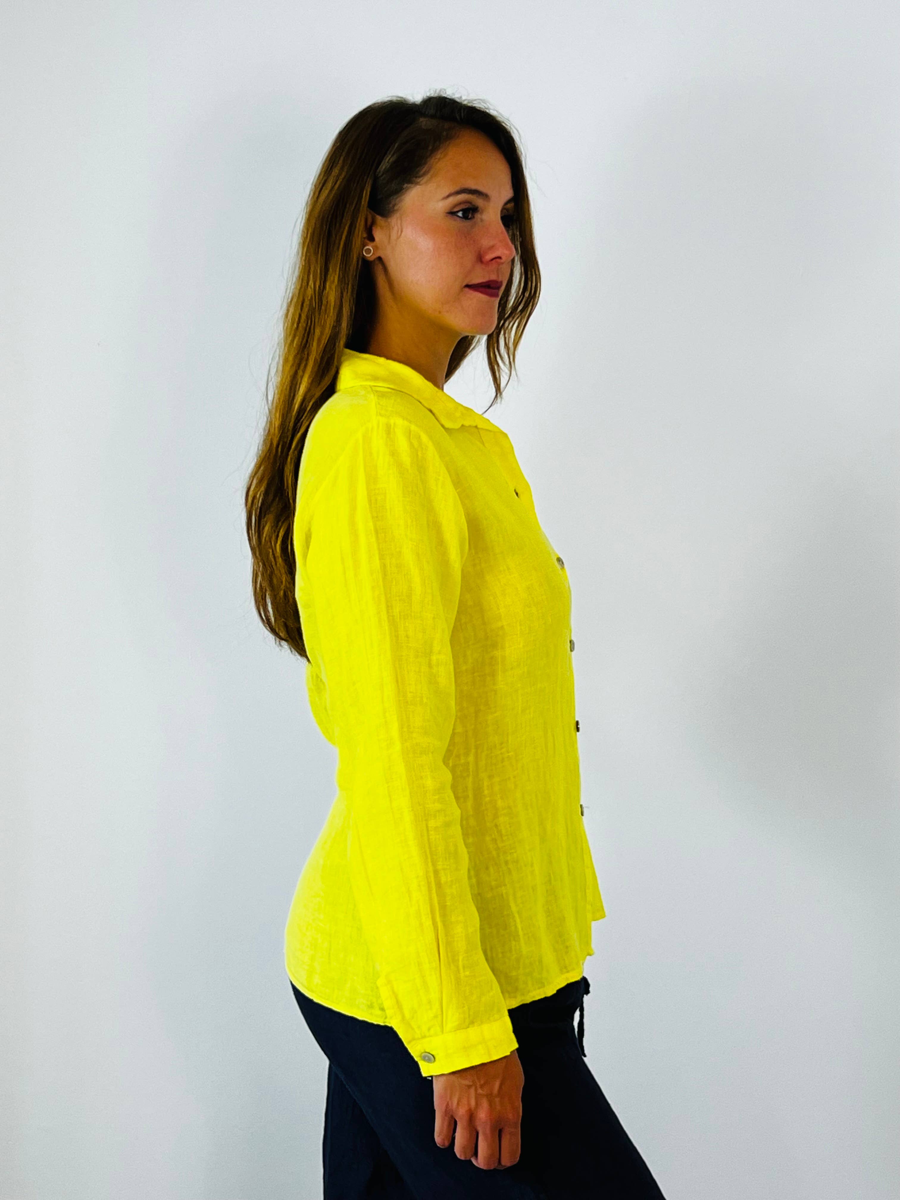 Linen & More - Vente Chemise à col boutonné – femme - Chemise basique pour femme 100 % lin12