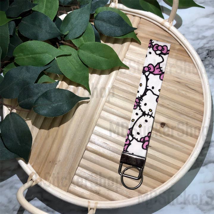 Schlüsselanhänger aus Stoff mit Anime-Kitty-Print, Schlüsselanhänger für den Großhandel von MDStickerShop