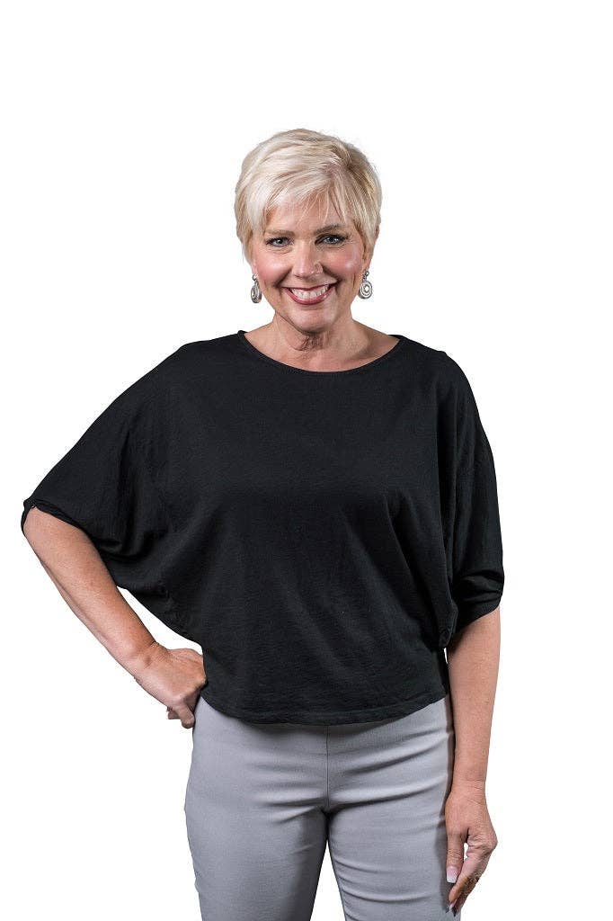 TINA Stephens Italy/Tees By Tina - Wholesale T-Shirt - Women's - Omaria Batwing Crop Top (BSS171)0