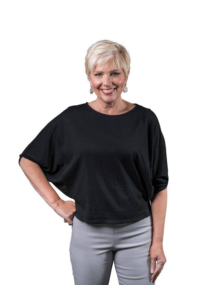 TINA Stephens Italy/Tees By Tina - Wholesale T-Shirt - Women's - Omaria Batwing Crop Top (BSS171)