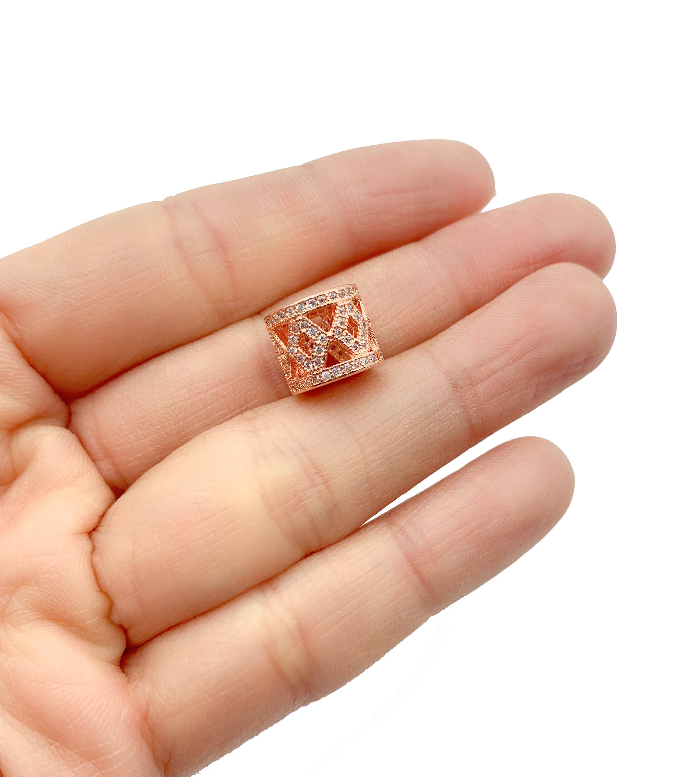 findings4uGem - Wholesale Knutselbenodigdheden - Roségouden cilinder gevormde kralen voor doe-het-zelf sieraden maken, BD0270