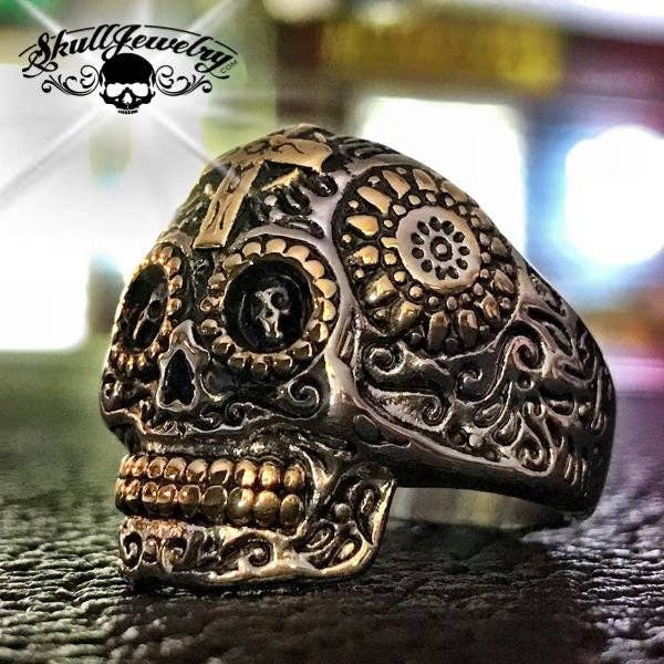 El Dios Sol - Zoon God Schedel Ring (#726) voor wholesale door SkullJewelry.com