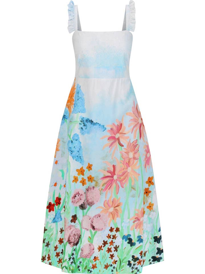 Frank & Dollys - Wholesale Dress – Women's - Flora Midi - Sky0