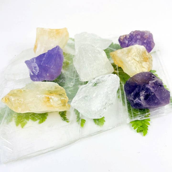 Rock Paradise - Wholesale Spiritual Stone/Crystal - Crystal Rough Stone Energy Set - Amethyst, Quartz, Citrine