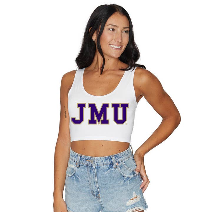 JMU Cropped Tank for wholesale by Lojo Collegiate Apparel