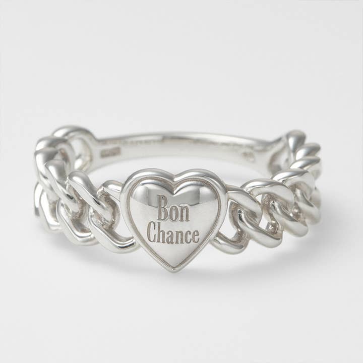 Gioiellin - S925 Silver Jewelry - Wholesale Band/Stacked Ring - S925 Silver 3D Heart Shaped Lucky Letter Ring