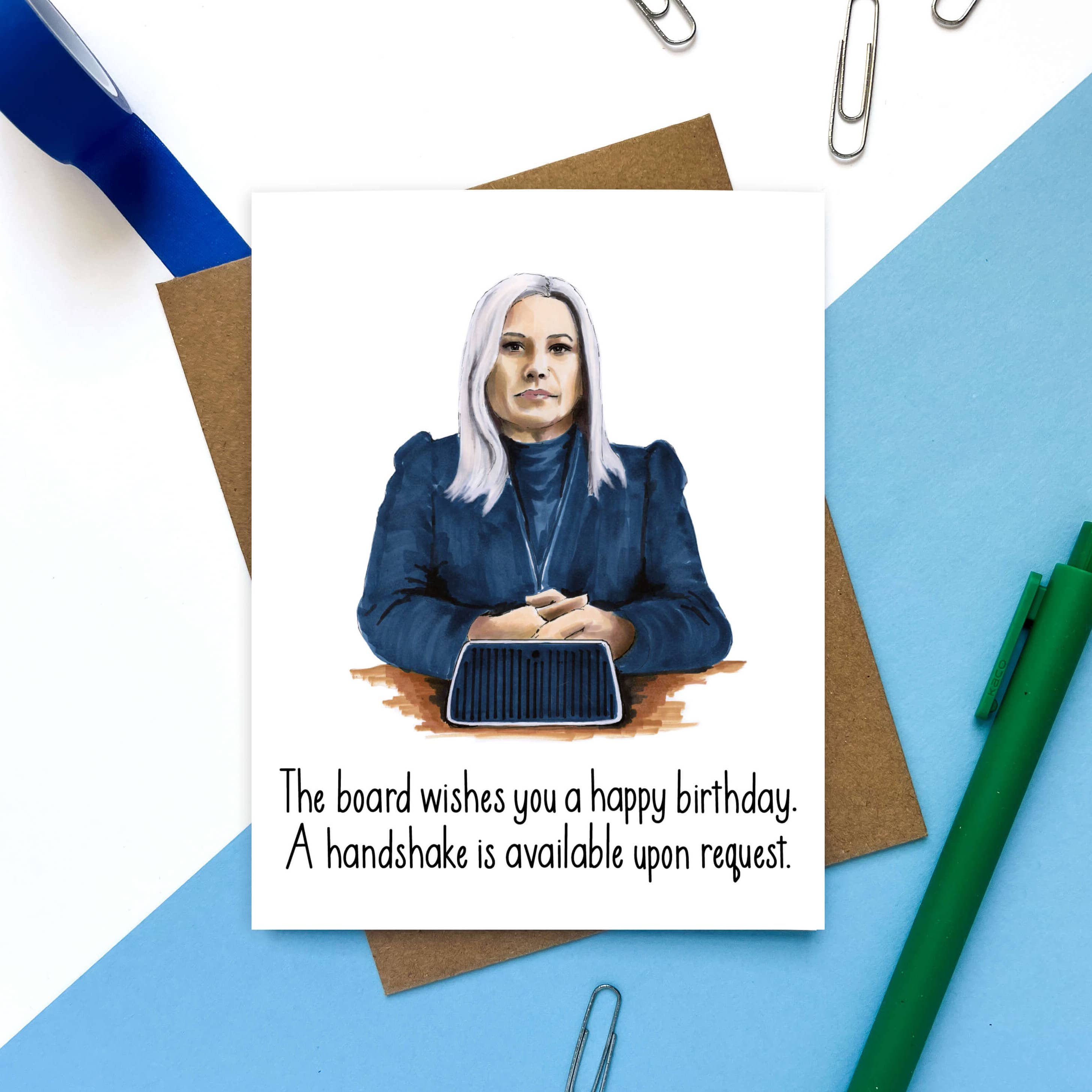 Morgan Swank Studio - Wholesale Birthday Card - Cobel Handshake Severed | Pop Culture Birthday Card1