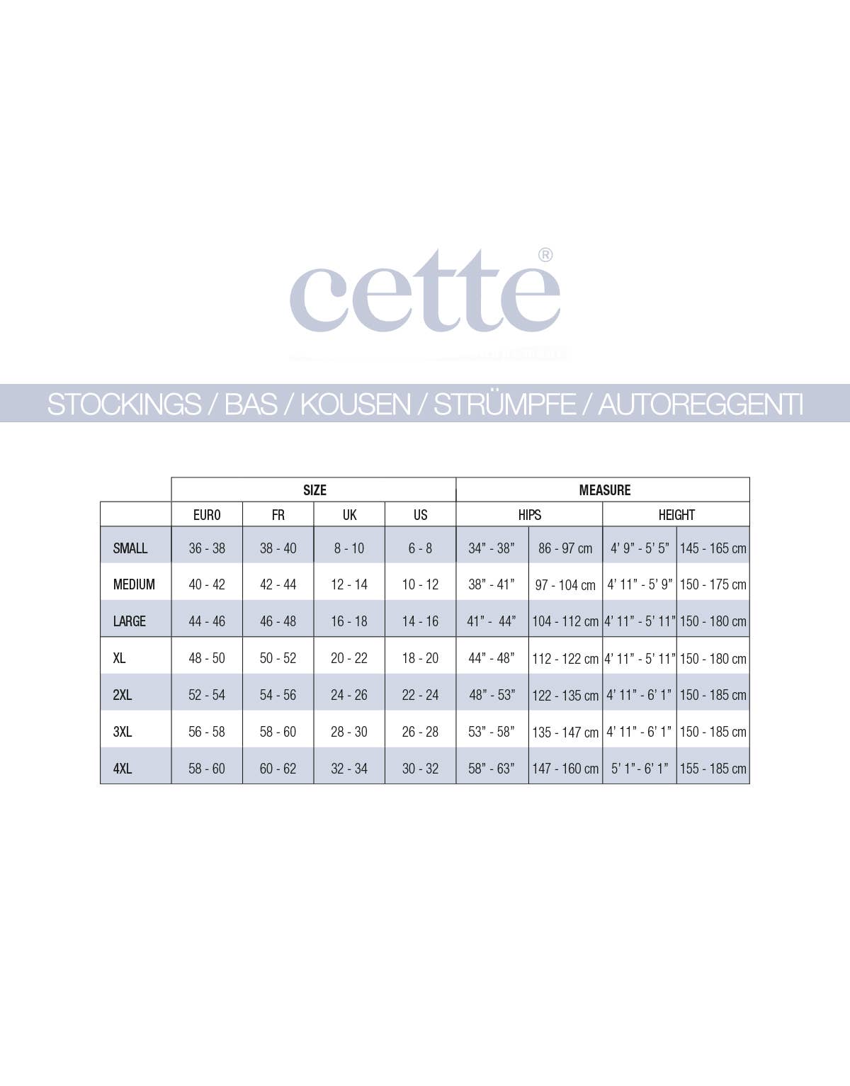 Cette – wholesale Strumpor – Dam – Strumpa kubansk häl, sömnad strumpa storlek upp till 4XL5