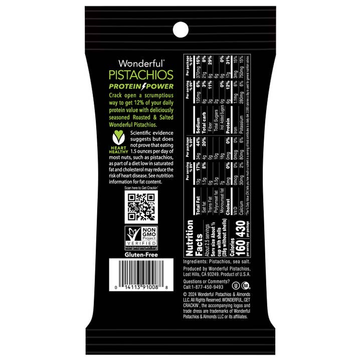 Wonderful Pistachios - Wholesale Nuts - Wonderful Pistachios In Shell Roasted & Salted 5oz (8 pack)2