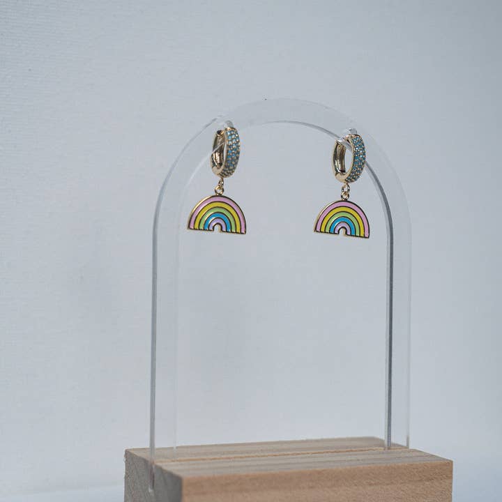 Con Cariño Design - Wholesale Huggie Earrings - Rainbow Road Huggies Kauai made Hawaii inspired1