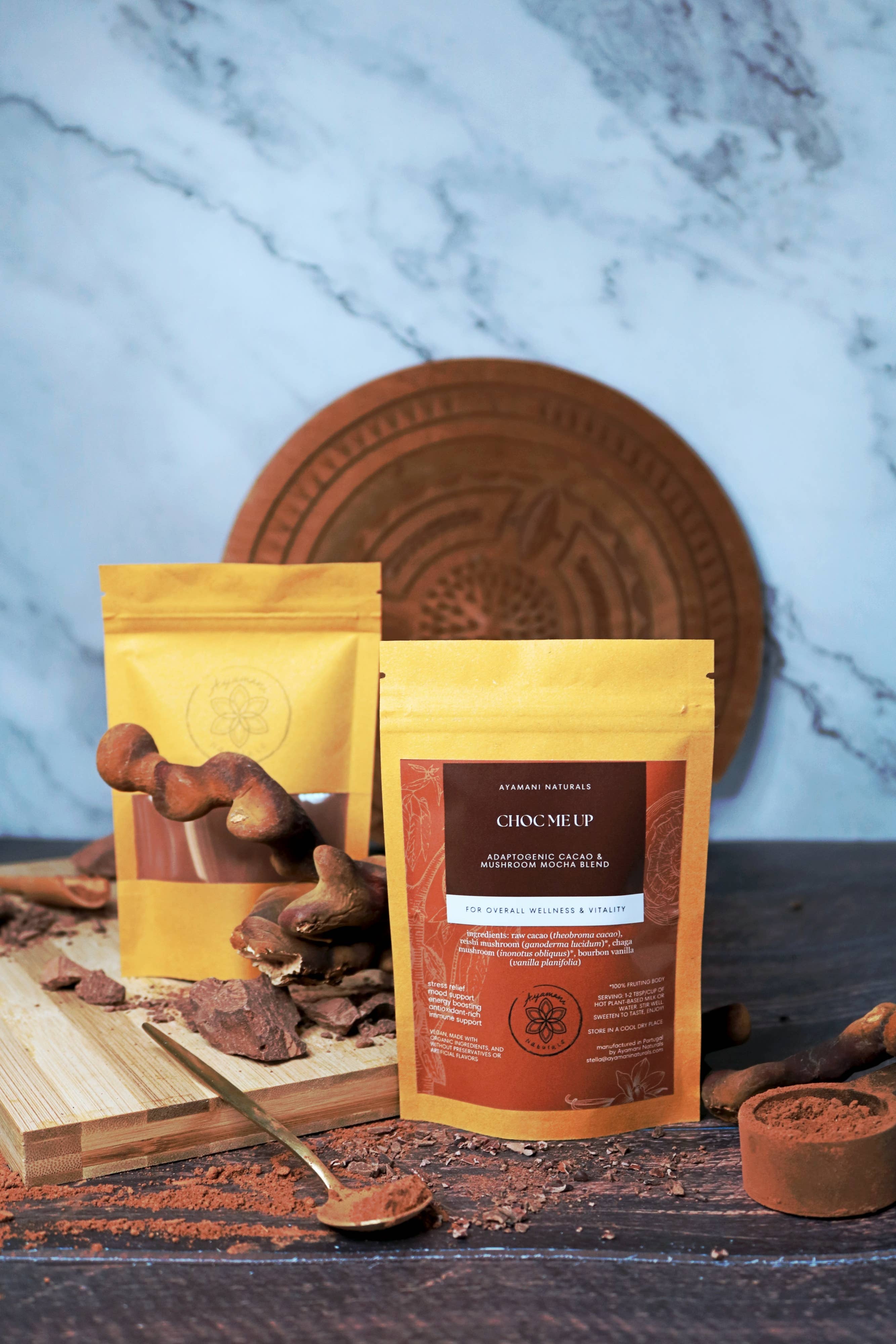 Ayamani Naturals - Vendita all'ingrosso Mix per cioccolata calda - Choc Me Up | Mocha al fungo con reishi, chaga, vaniglia e cacao1