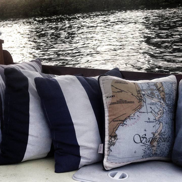 Not for Navigation - Wholesale Throw/Decorative Pillow - Decorative Canvas Pillow - Custom Location Nautical Chart4