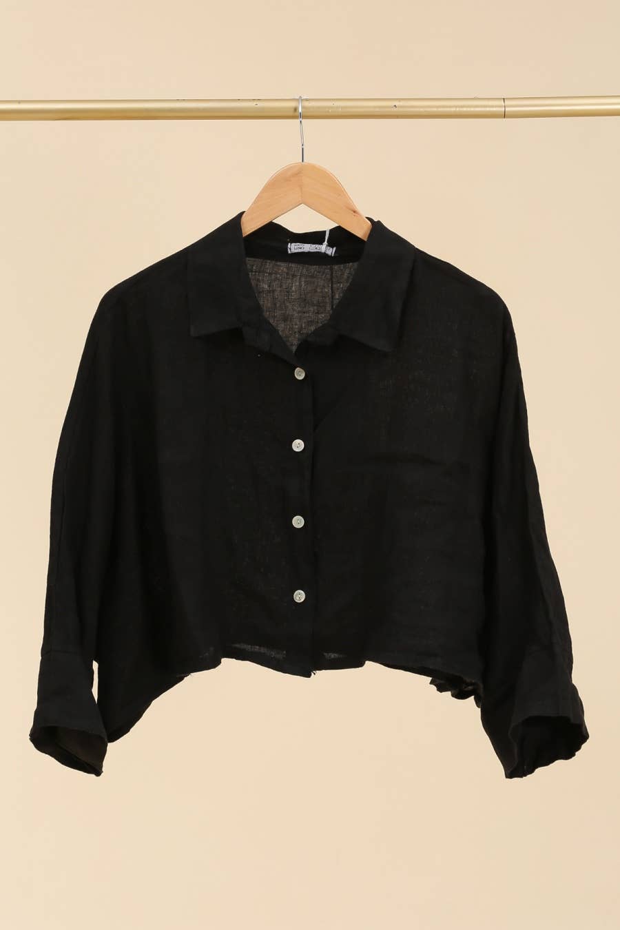 la maison des fibres naturelles - Wholesale Button Down Shirt - Women's - Linen crop shirt 83263 100% linen36