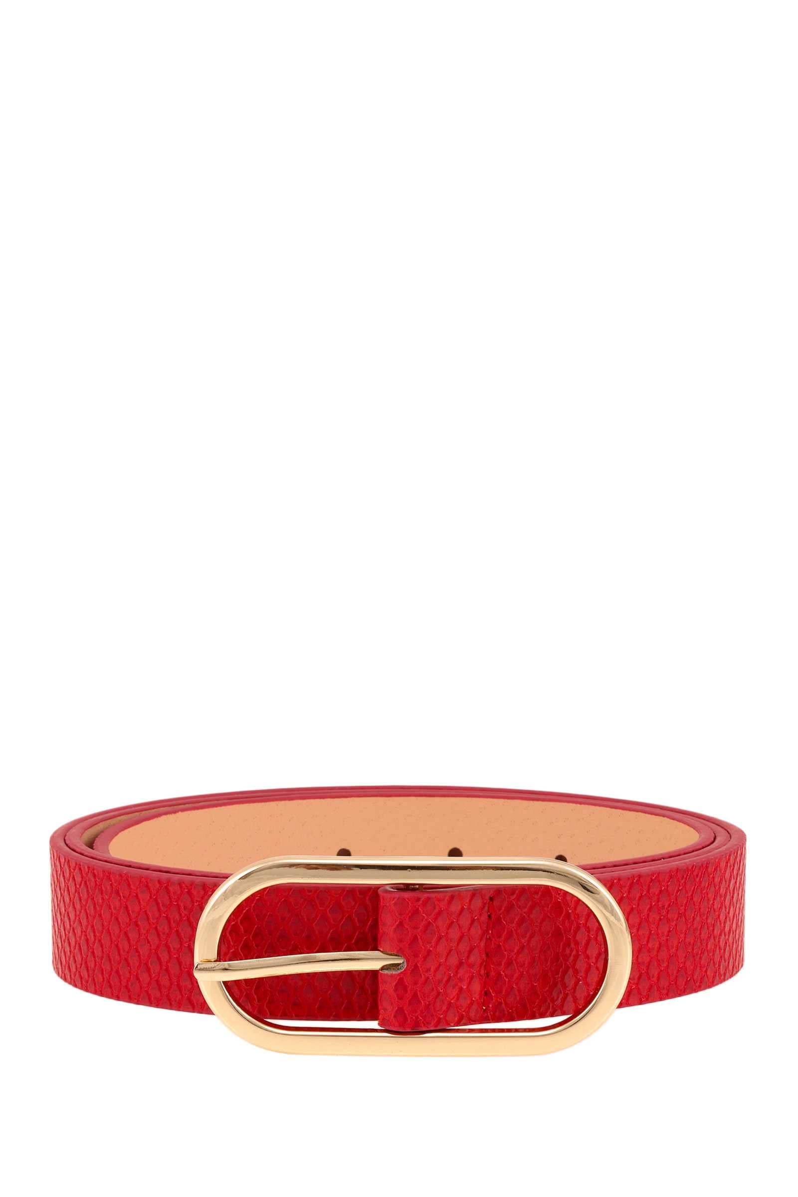 anbfashion – wholesale Belt – Women's – Boxy Oval Buckle Snake Belt 70160