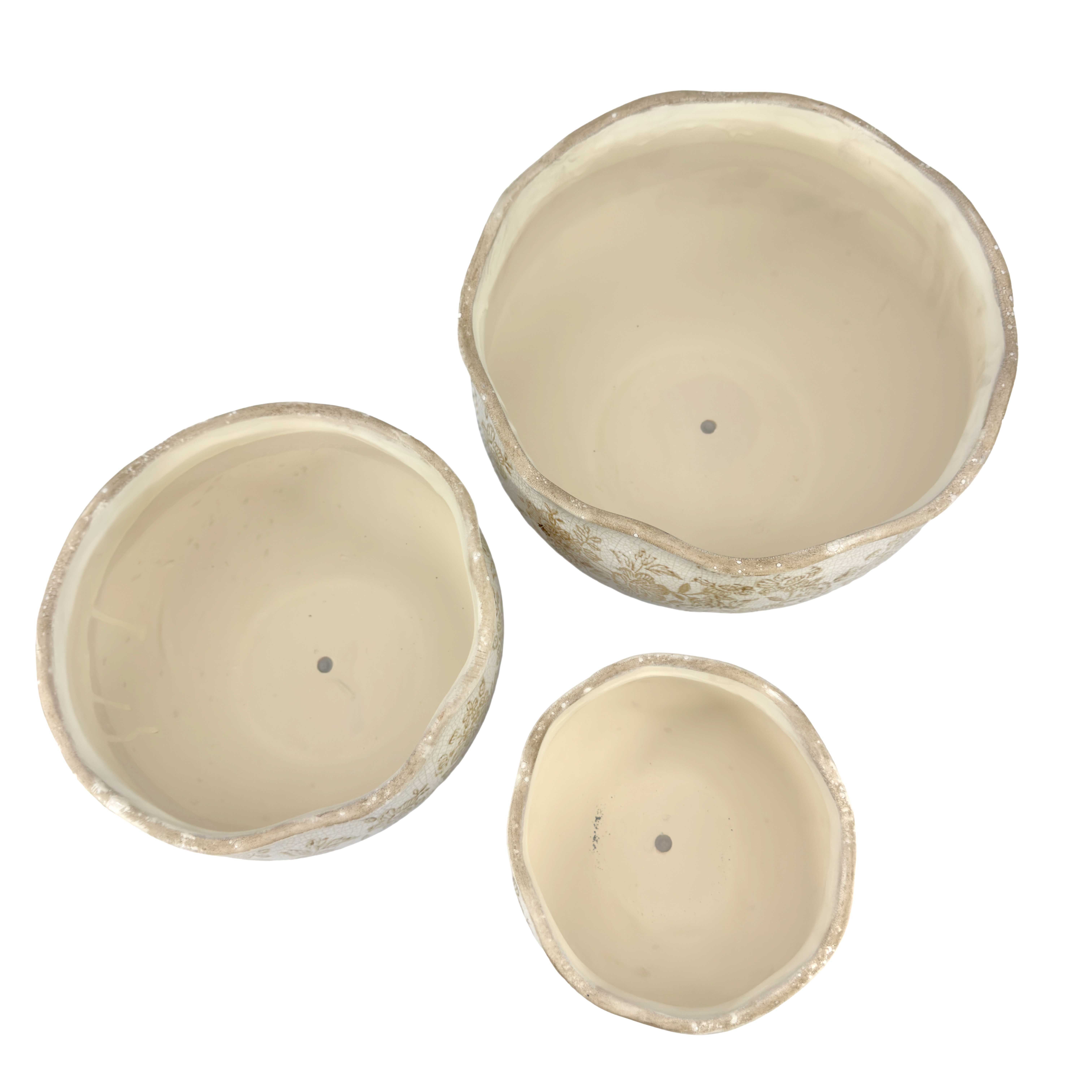 Galt International Company - Wholesale Plant Pot - Set of 3 - 7"/9.6"/11" Rustic Vintage Ceramic Planter Pots4