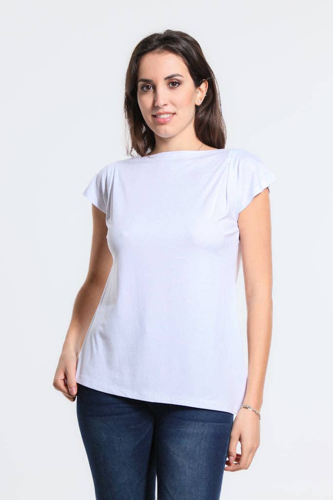 TINA Stephens Italy/Tees By Tina – Top de malha - Mulher por atacado – Kailyn Luxe - Chá de Fenda Lateral com Fenda Lateral (BSS221)8