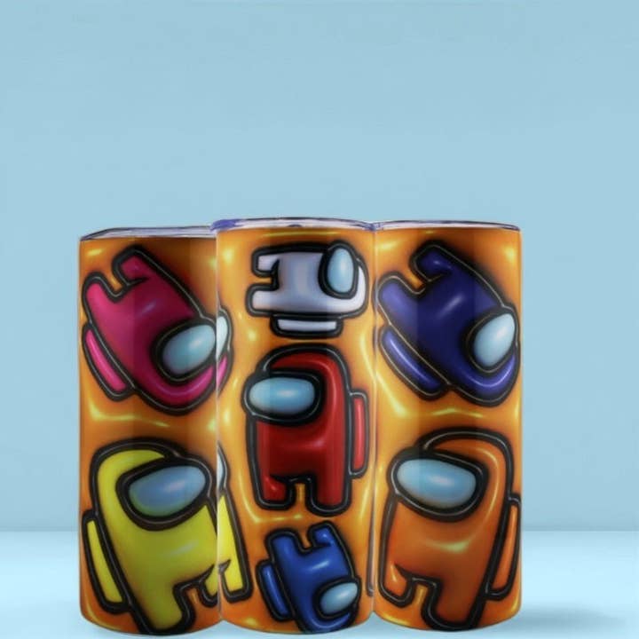 Alpha Wholesale - Wholesale Insulated Mug/Tumbler - 🚀🔍 Alpha Custom Printing 20oz Tumbler – Among Us 3D Edition (with Straw)