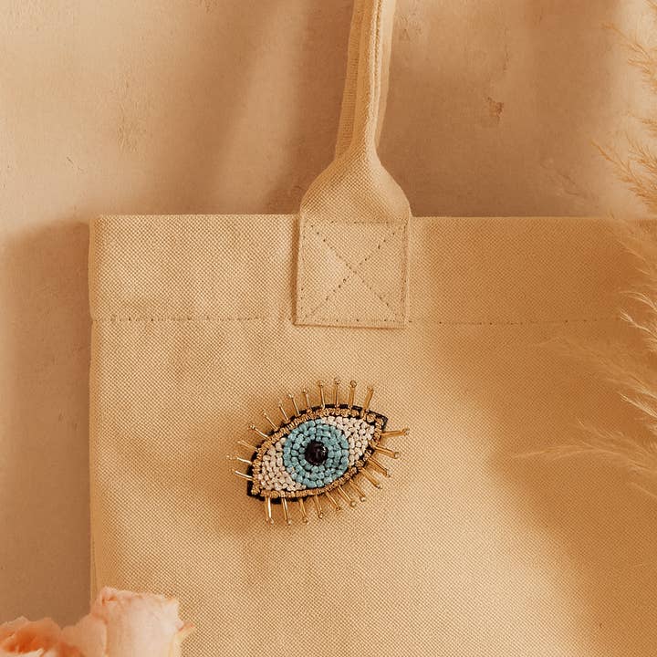 Matr Boomie Fair Trade – wholesale Brooch – Bala Mani Beaded Evil Eye Brooch Pin - Handmade, Fair Trade3