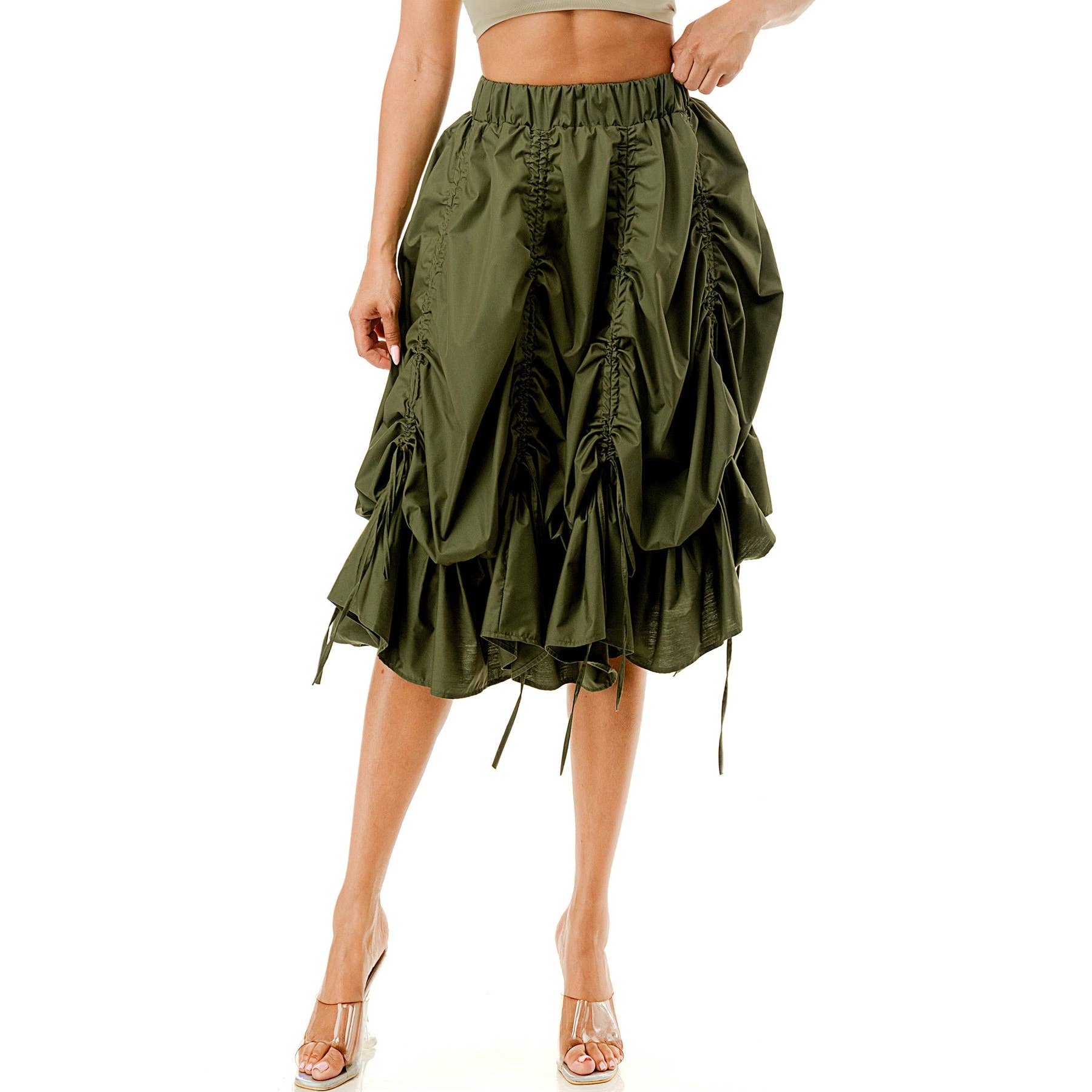Esmeray Clothing - Wholesale Skirt - Women's - Plus Size Custom Chic Ruched Parachute Skirt1