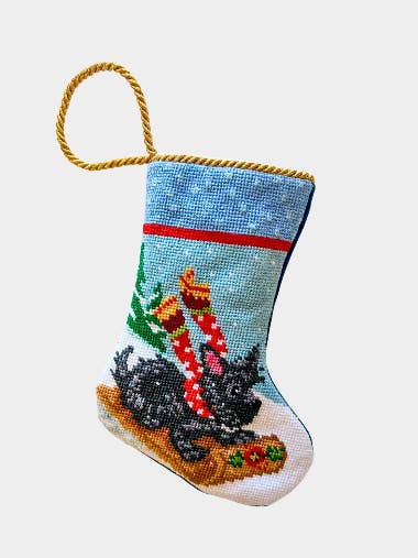 Limited Edition: Mary Engelbreit: Sledding Scottie for wholesale by Bauble Stockings