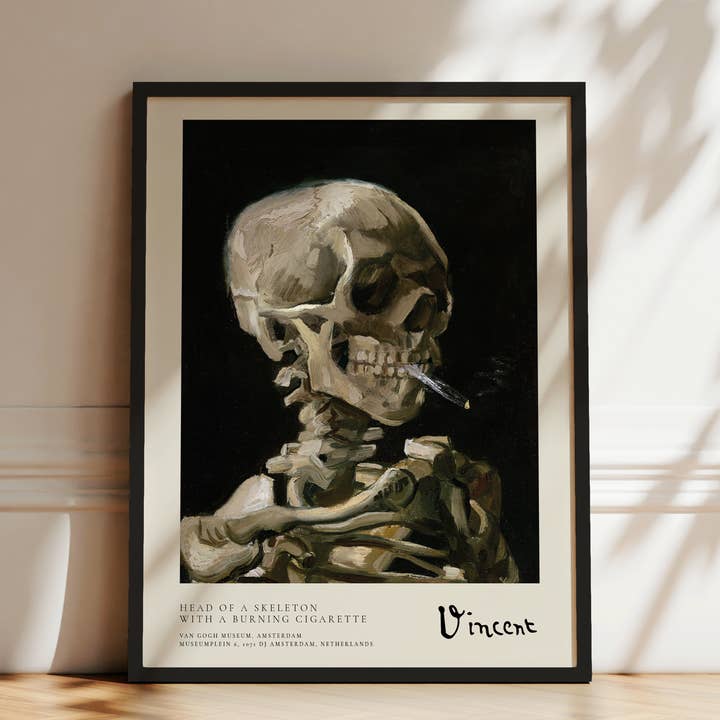 Vincent Van Gogh Skull of a Skeleton with Burning Cigarette for wholesale by Seven Icons Store
