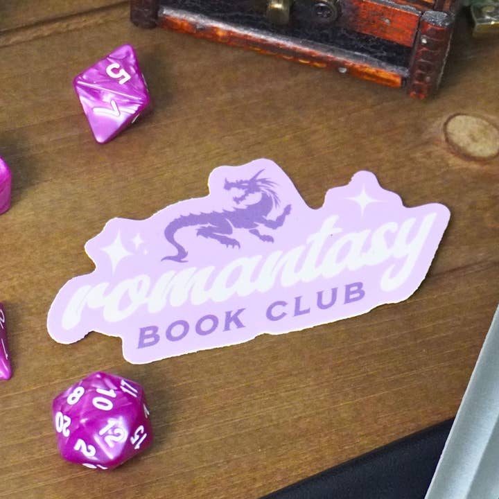 Romantasy Book Club Sticker for wholesale by Minva Tabletop Design Co