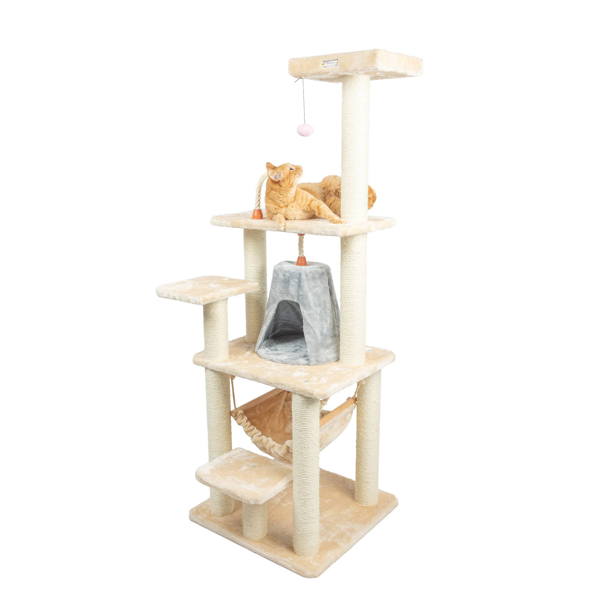 Armarkat - Wholesale Pet Scratcher - Cat - 65" Cat Tree with Hammock and Playhouse10