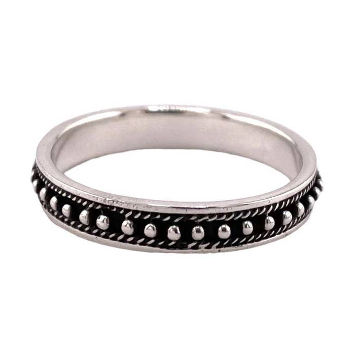 Bead Row Eternity Bandring, 4 mm, Sterlingsilber für den Großhandel von Select Lines