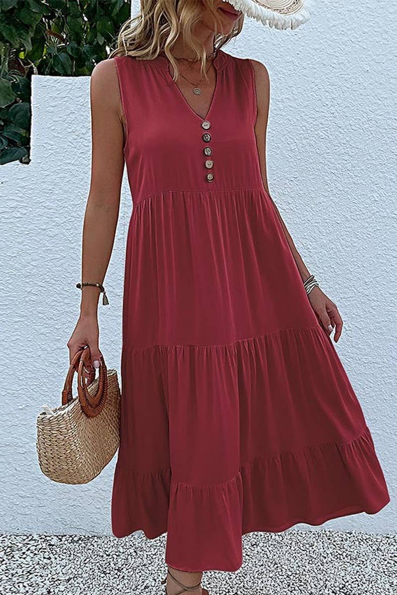 Lily Clothing - Vente Robe – femme - ROBE DÉCONTRACTÉE SANS MANCHES DE COULEUR UNIE _CWDSD282218