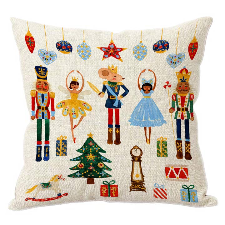 PI7055-Black Nutcracker Suite Linen Pillow for wholesale by Marye-Kelley