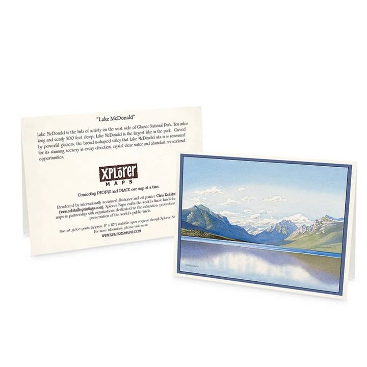 Glacier National Park - Lake McDonald Notecard - Blank for wholesale by XPLORER MAPS