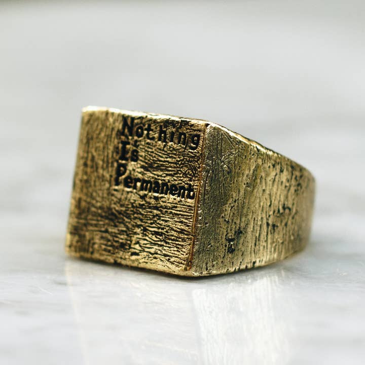 JewelryLab - Vente Anneau/bague à empiler - Bague permanente Nothing Is - Laiton